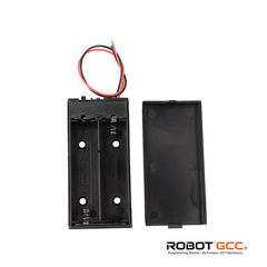 Black electronic component with red and black wires on a white background, featuring the ROBOT GCC logo.
