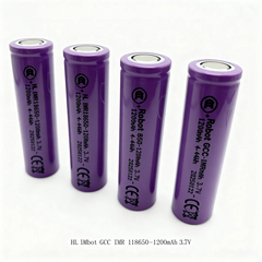Four purple batteries with visible branding on a white background