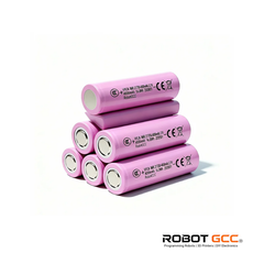 Stack of pink batteries with visible branding on a white background