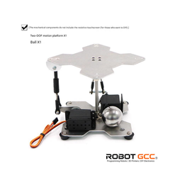 Two-DOF motion platform X1 with ball X1 and Robot GCC branding on a white background