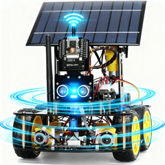 AI Solar Smart Car Experiment Kit – Real-Time Camera Streaming, Wireless Control & Obstacle Avoidance – Ideal for Classroom Teaching, Maker Labs & AI Coding Lessons