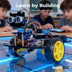 طقم سيارة ذكي لتجنّب العوائق، روبوت قابل للبرمجة، 3-5 فولت، اصنعه بنفسك | تتبع خط الأشعة تحت الحمراء + مستشعر مسافة بالموجات فوق الصوتية + وحدة تشغيل المحرك | منصة روبوتات تعليمية STEM
