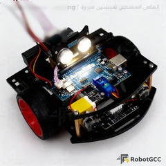 طقم روبوت ذكي رباعي الدفع متوافق مع أردوينو | مستشعرات بالموجات فوق الصوتية والأشعة تحت الحمراء | منصة تعليمية للبرمجة الذاتية لمختبرات الروبوتات والهندسة في مجالات العلوم والتكنولوجيا والهندسة والرياضيات