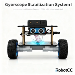 طقم سيارة روبوت ذاتية التوازن - منصة بعجلتين مثبتة بالجيروسكوب مع وحدة تحكم MPU6050، ونظام تجنب العوائق بالموجات فوق الصوتية، ومتوافقة مع UNO وL298N | تحكم حركة PID | طقم تعليم برمجة STEM والروبوتات بنفسك