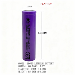 18650 Rechargeable Battery Pack 3.7 V High-Density Flat-Top Li-ion Cells for Arduino, IoT and Robotics Projects | Stable Voltage, Low Resistance, Long Cycle Life | Certified UN38.3 CE IEC62133 RoHS | STEM Educational Power Pack