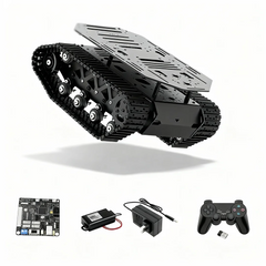 Heavy-Duty Tracked Robot Car Chassis, Suspension Shock-Absorbing Metal Tank Base, Encoder Motors, STM32 Programming Robot Platform for Education, Research & Autonomous Projects