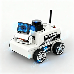 Ackermann Steering ROS Robot Car Chassis with Dual Encoder Motors, Front Servo Steering, Finished Single-Layer Platform for Accurate Odometry, Motion Control, SLAM Mapping and Autonomous Navigation Learning