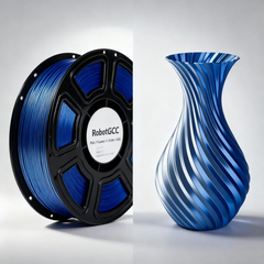 PLA Silk Blue Silver 1.75mm 3D Printing Material 1KG, Silk Dual Color PLA Filament for FDM 3D Printers, Glossy Smooth Printing