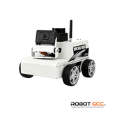 White robot with 'Micro ROS' branding on a white background