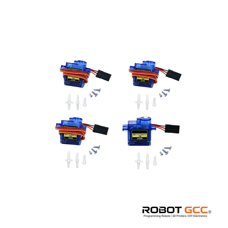 Micro Servo Motor 9g 180° 4 Pack for Arduino Robot Car RC Plane Smart Car  DIY Robotics Kit, High Torque Plastic Gear Mini Servo, PWM 3-Wire Control  Cable, Programmable Servo Motor for
