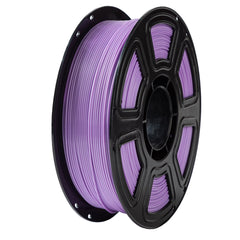 Spool of purple filament on a black plastic reel
