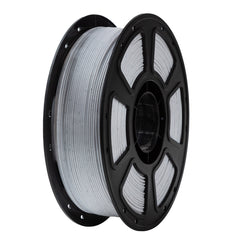 Spool of white filament on a black plastic spool