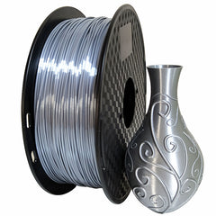 Silver Silk PLA 1.75mm Filament 1KG for 3D Printer, Shiny Metallic PLA Filament, Smooth Surface Finish,
