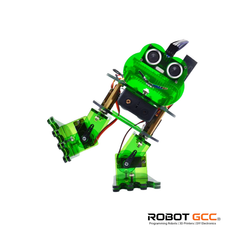 Green frog robot model on a white background with 'Robot GCC' branding.
