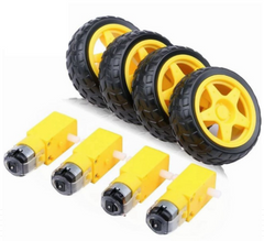Smart Car Robot Wheel Set with TT Gear Motors | Durable Tires for Arduino Robotics | STEM DIY Engineering Kit for School Labs & Maker Projects | Smooth Traction & Stable Drive for Learning Bots