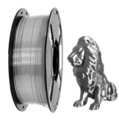 Silver Silk PLA 1.75mm Filament 1KG for 3D Printer, Shiny Metallic PLA Filament, Smooth Surface Finish,
