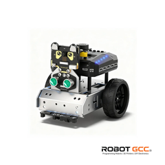 Robotic vehicle with control panel on a white background, featuring the brand 'Robot GCC'.