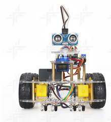 STEM Robot Car Kit | Arduino-Compatible 4WD Smart Robot for Obstacle Avoidance & Line Tracking | Ultrasonic & Infrared Sensors with L298N Driver | DIY Programmable Robotics Kit for Students, Makers & Classroom Coding Projects