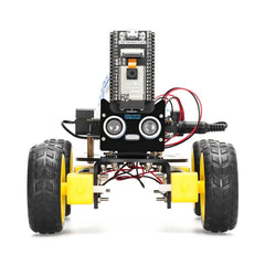 Wi-Fi AI Robot Car Kit with Camera | ESP32-CAM Smart IoT Vehicle | 4-Wheel Drive Programmable Robotics Platform with Wireless Video & Ultrasonic Obstacle Avoidance | DIY STEM Educational Kit for AI, Coding & Autonomous Navigation Learning