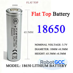 18650 Rechargeable Battery 3.7V 2600mAh True Capacity Lithium Ion Battery Flat Top Cell Real Tested Capacity for Arduino Robotics IoT Devices LED Flashlight DIY Electronics Stable Power Li-ion Battery Pack