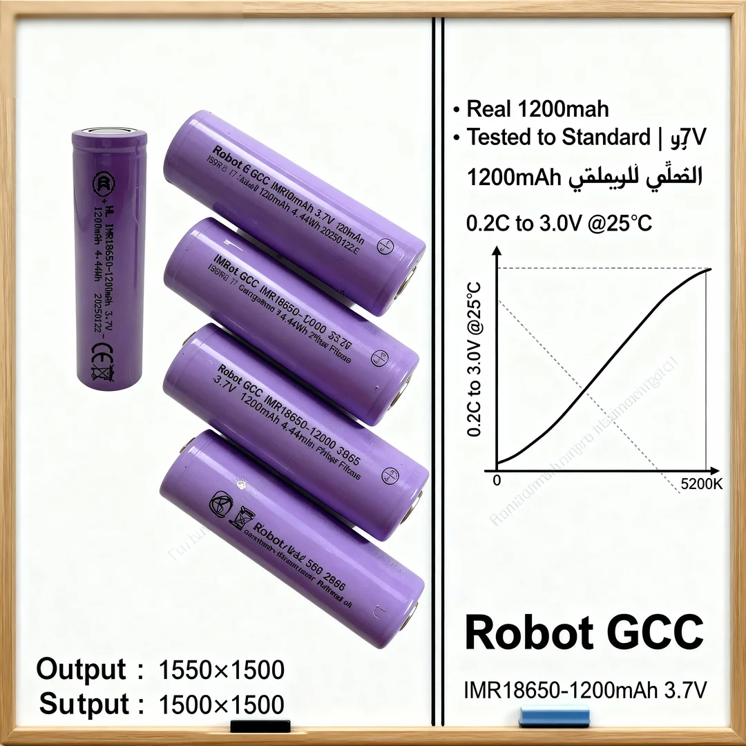 Purple batteries with technical specifications on a white background
