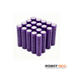 Purple batteries arranged in a grid on a white background with 'Robot GCC' branding.
