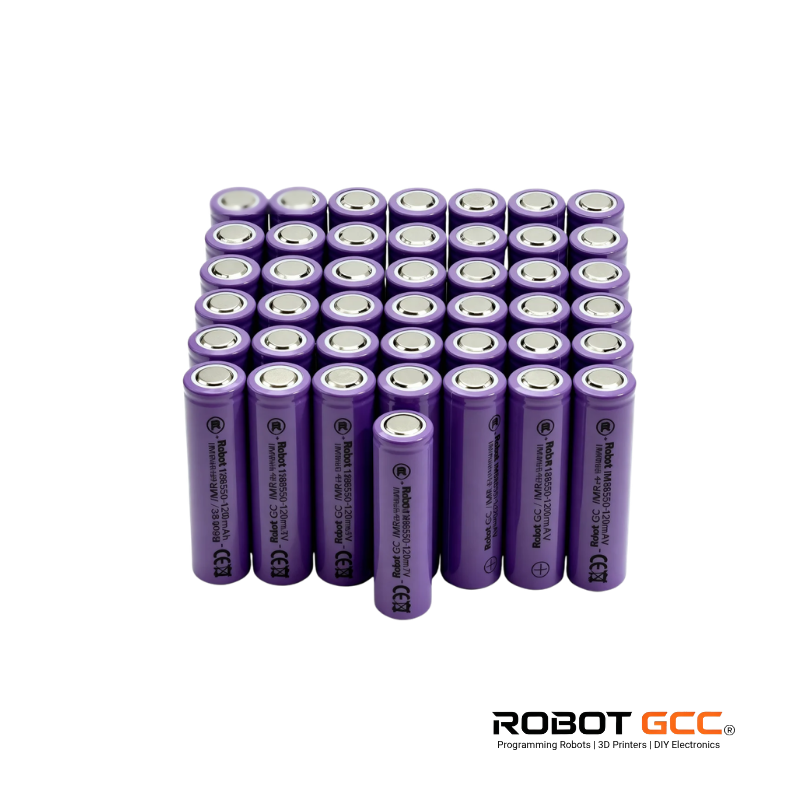 Stack of purple batteries with visible branding on a white background