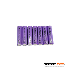 Purple batteries arranged in a row on a white background with 'Robot GCC' branding.