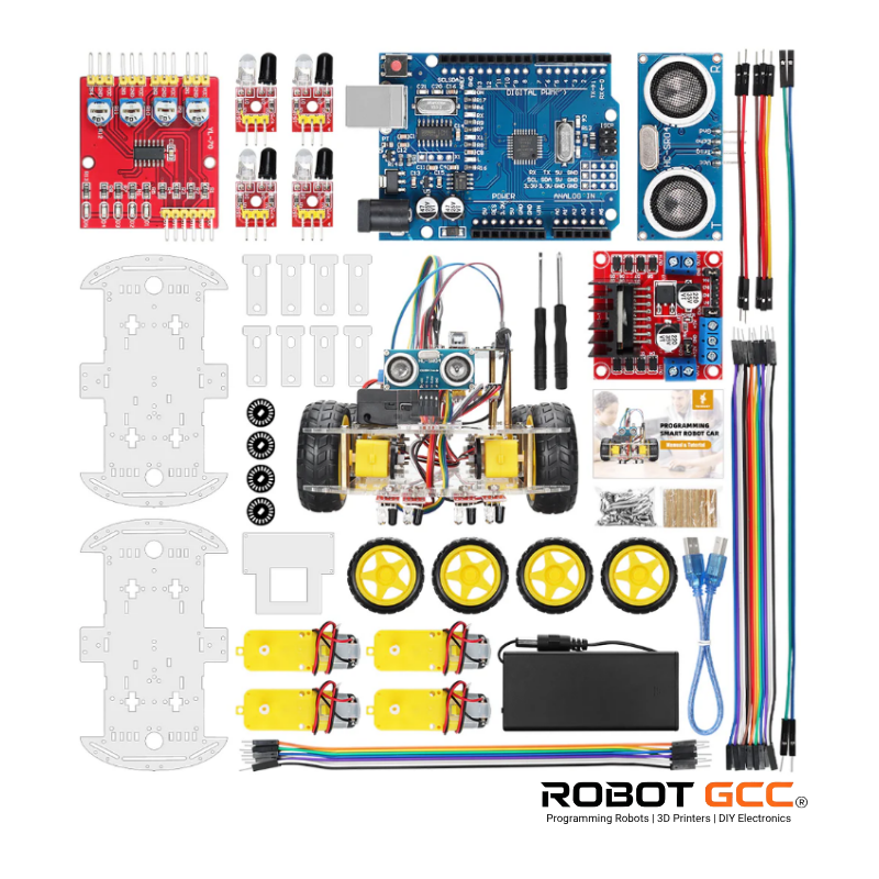 Remote Start Robotics Module 4WD Smart Robot Learning Starter Kit | Infrared Line Tracking ...