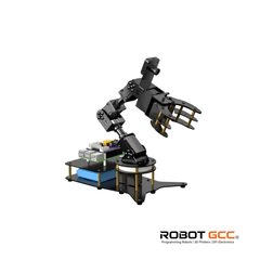 Robotic arm model on a white background with 'Robot GCC' branding.