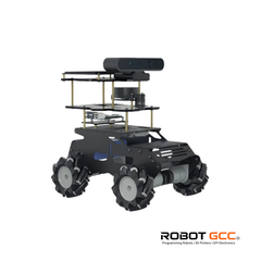 Robotic vehicle with camera and wheels on a white background, featuring the brand 'Robot GCC'.