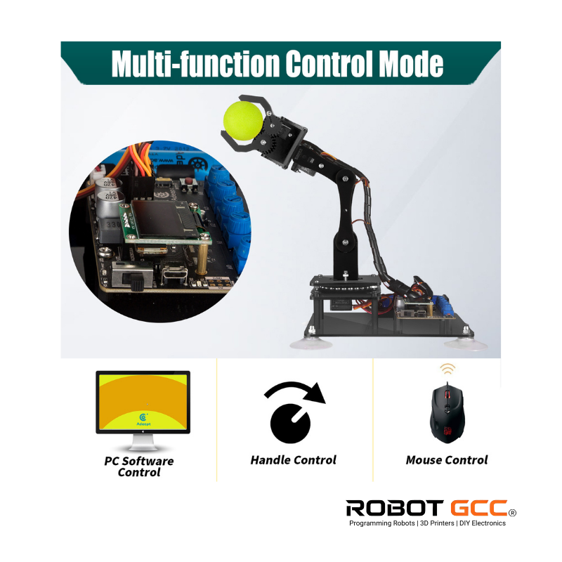 Arduino Core Arm Arduino Compatible Robotic Arm Kit with ATMEGA328P, 6 Servo Mechanical ...