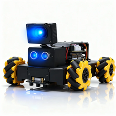 Programmable AI Vision Robot Car | 360° Omni Movement + Live Camera Streaming + AI Vision Recognition + Autonomous Line Tracking & Obstacle Avoidance | Perfect for STEM & IoT Robotics Education