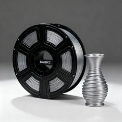 PLA Basic Silver 1.75mm 3D Printing Material 1KG, Metallic PLA Filament for FDM 3D Printers, Smooth Extrusion, Stable Printing Material for Models