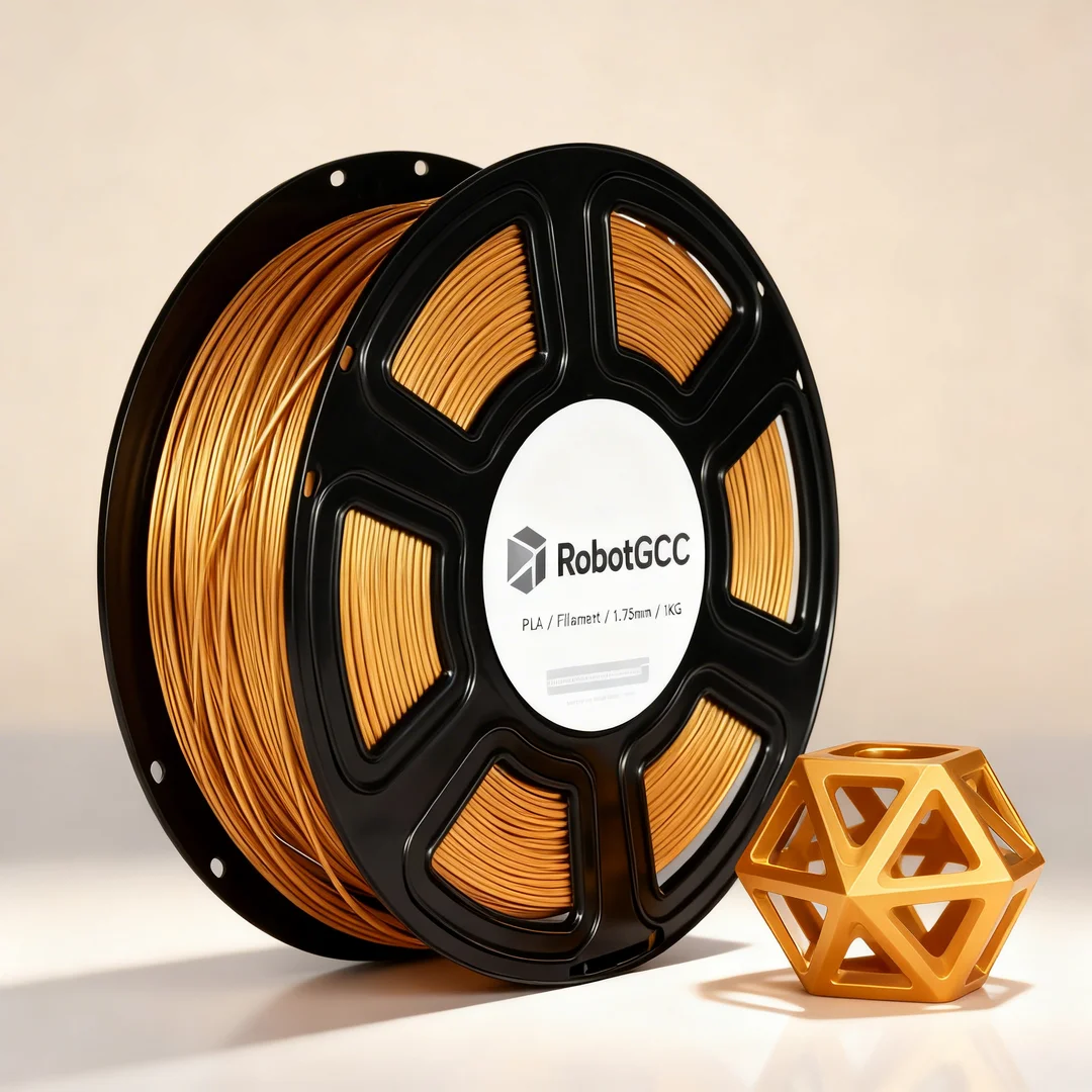PLA Basic Gold 1.75mm 3D Printing Material 1KG, Metallic PLA Filament for FDM 3D Printers, Easy Print, Smooth Feeding for DIY Decorative Prints