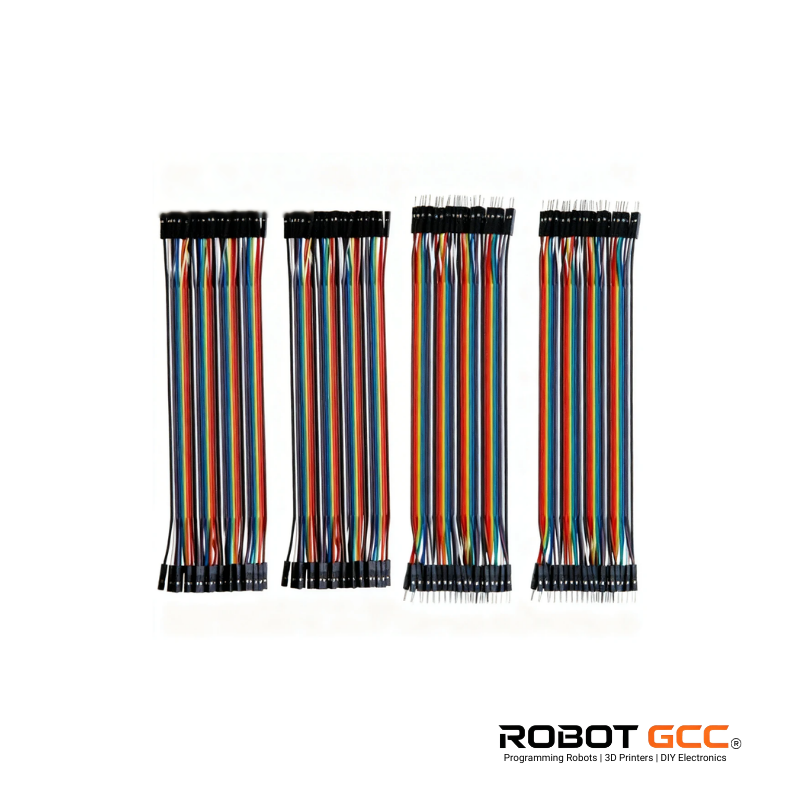 Four multicolored ribbon cables with 'ROBOT GCC' branding on a white background