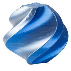 Blue metal component on a white background
