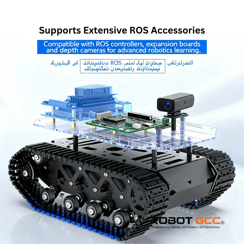 Robotics kit with ROS accessories on a white background