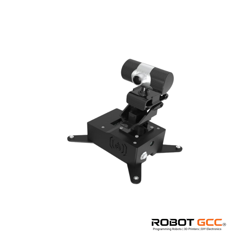 Black robotic arm mount on a white background with Robot GCC branding.