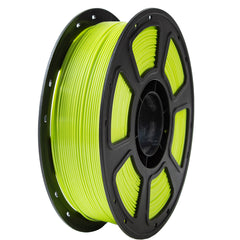 Spool of bright yellow filament on a black spool