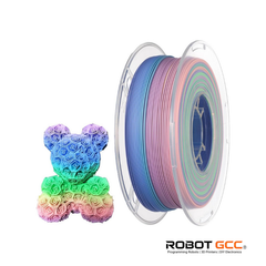 Colorful 3D printing filament spool with a gradient bear model on a white background, featuring the brand 'Robot GCC'.