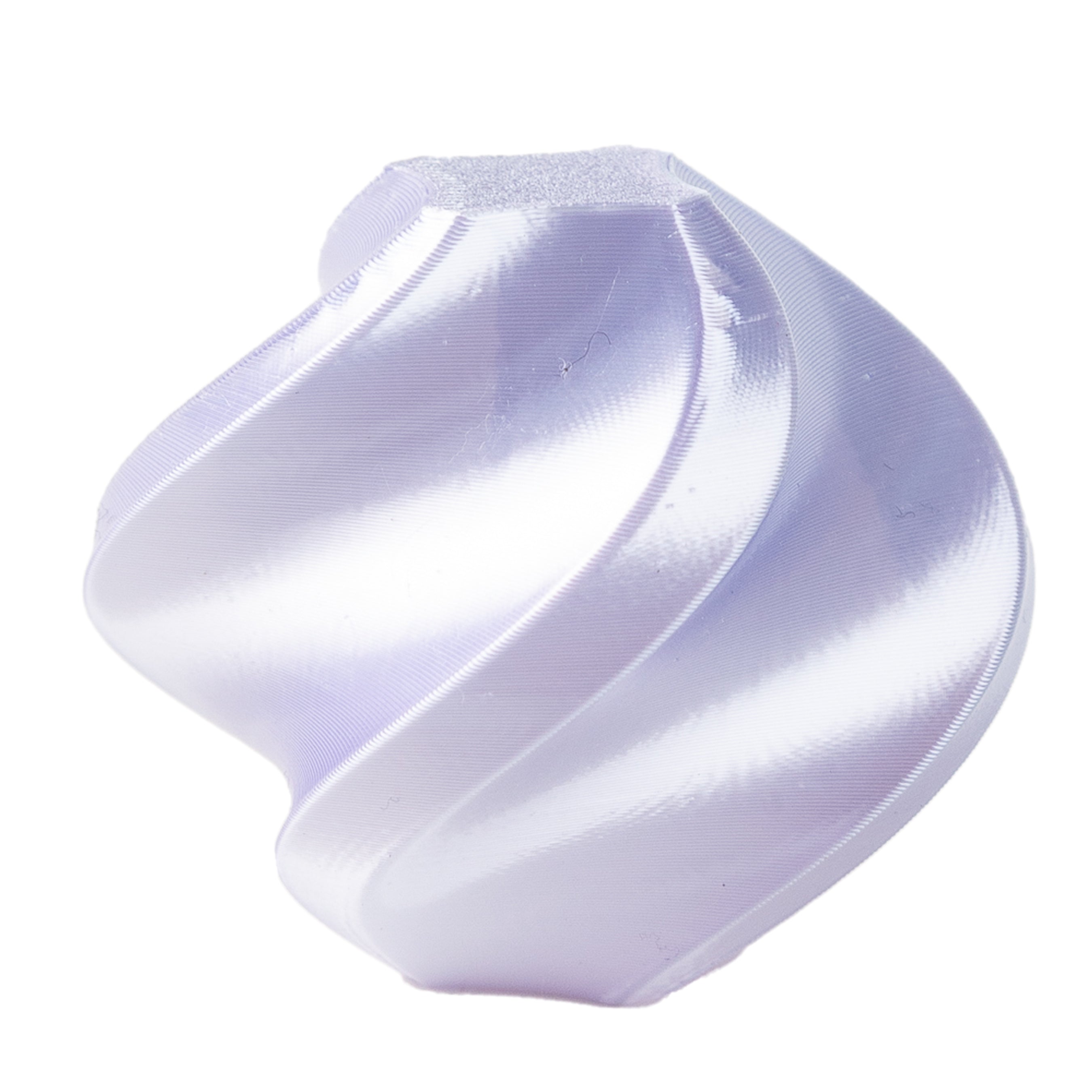 Clear plastic component on a white background