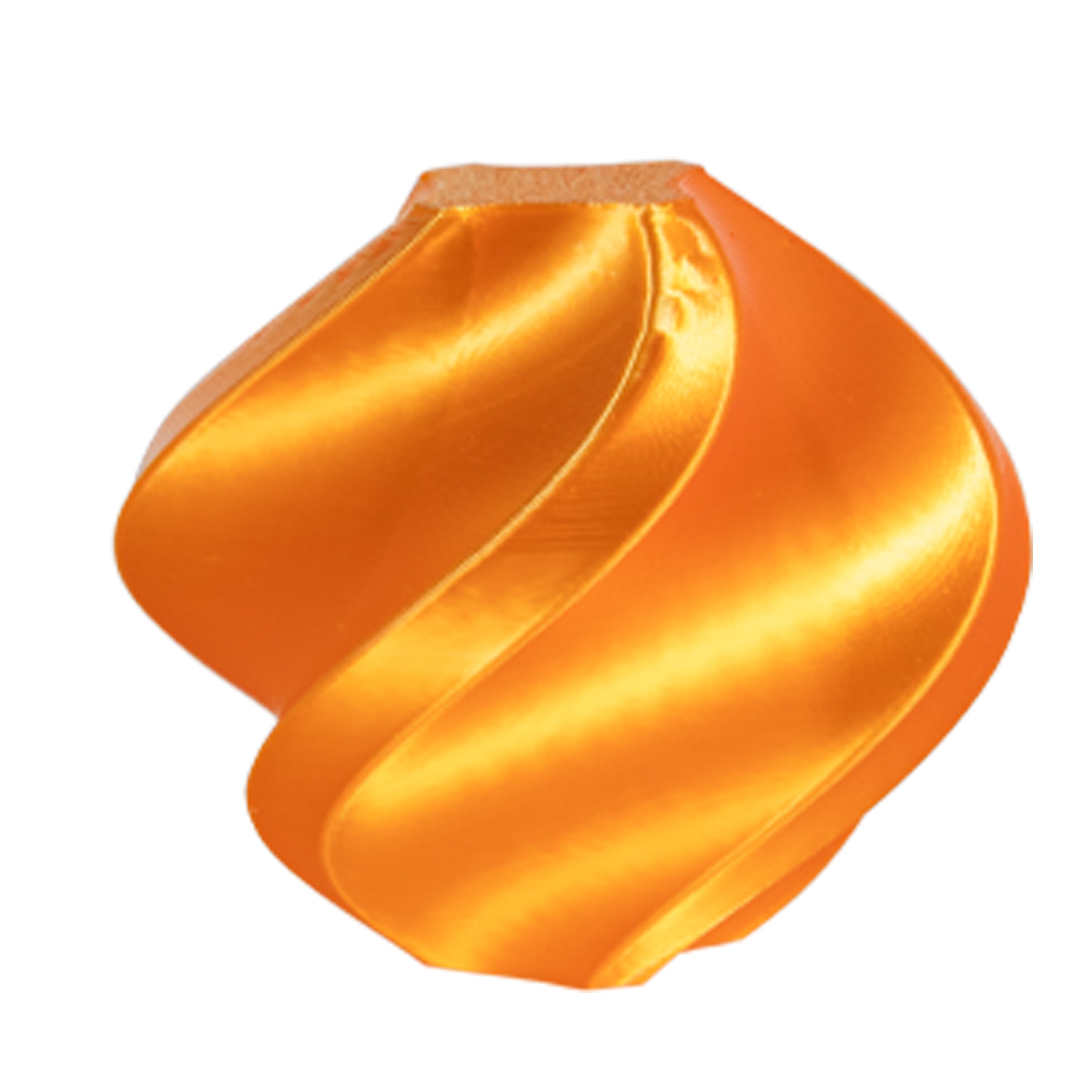 Shiny orange object on a white background