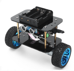 طقم سيارة روبوت ذاتية التوازن - منصة بعجلتين مثبتة بالجيروسكوب مع وحدة تحكم MPU6050، ونظام تجنب العوائق بالموجات فوق الصوتية، ومتوافقة مع UNO وL298N | تحكم حركة PID | طقم تعليم برمجة STEM والروبوتات بنفسك