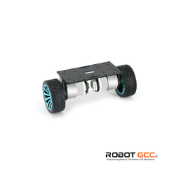 Robot chassis with wheels on a white background, featuring the Robot GCC logo.