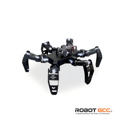 Black robot spider-like vehicle on a white background with 'Robot GCC' branding.