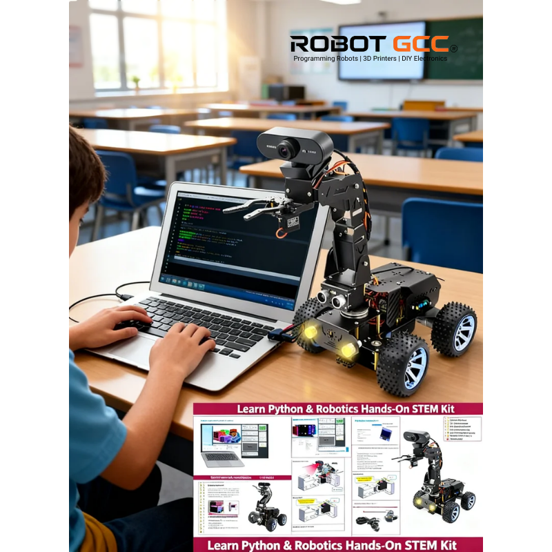 Smart Robot Car Kit for Raspberry Pi 5 / 4 / 3 with 4DOF Robotic Arm ...