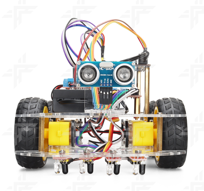 Arduino Smart 4WD Robot Car Kit | STEM Educational Programmable Robot with Ultrasonic Obstacle Avoidance, Infrared Line Tracking, Servo Steering & PWM Motor Control | DIY Bluetooth/Wi-Fi Expandable Kit for Coding, Electronics & STEM Projects